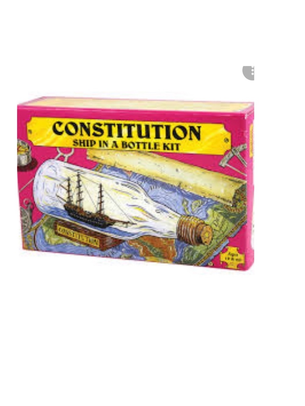 CONSTITUTION ship in a bottle kit & glass ship in a bottle